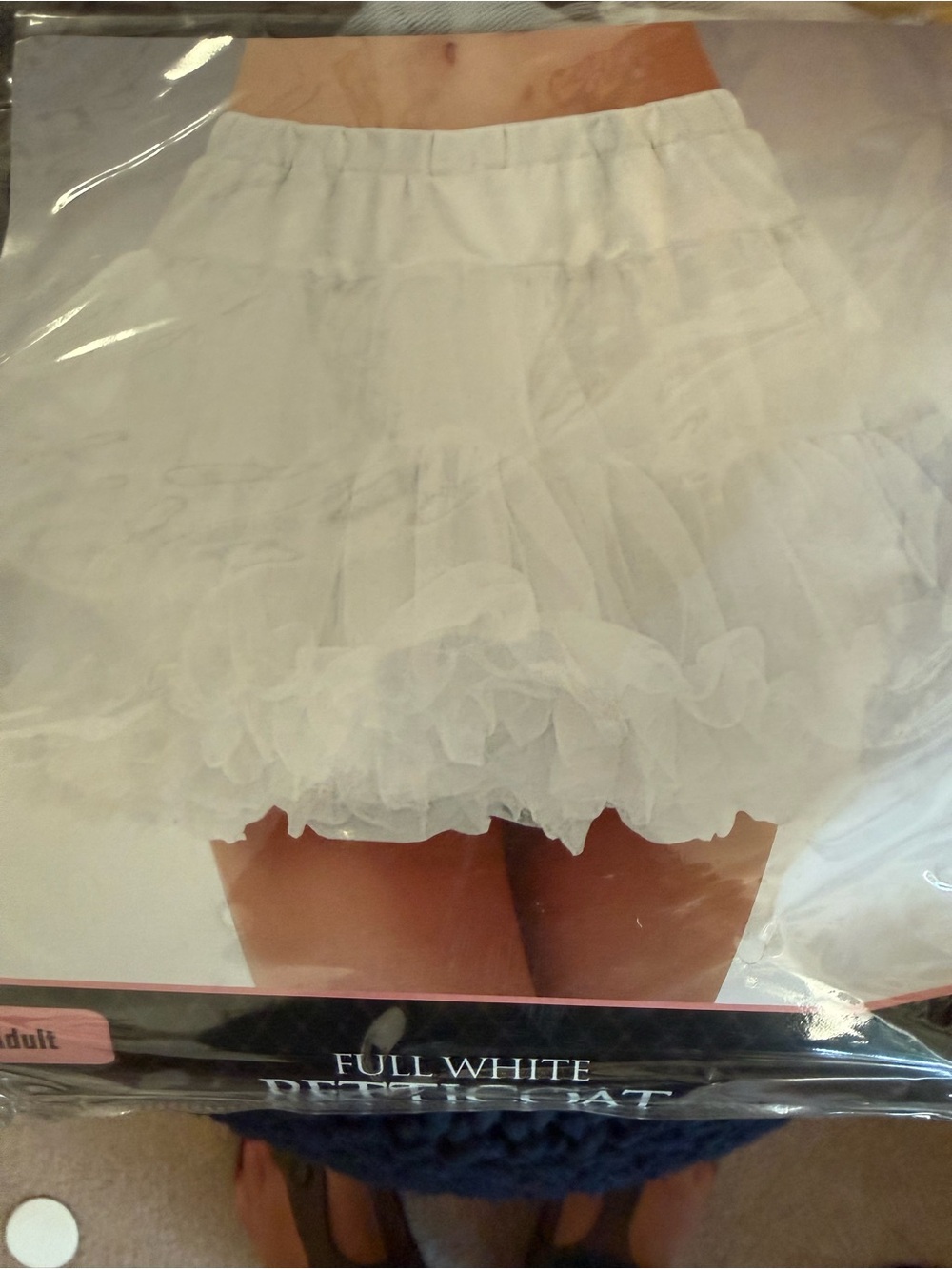 White Mini Petticoat Skirt with Ruffled Hem